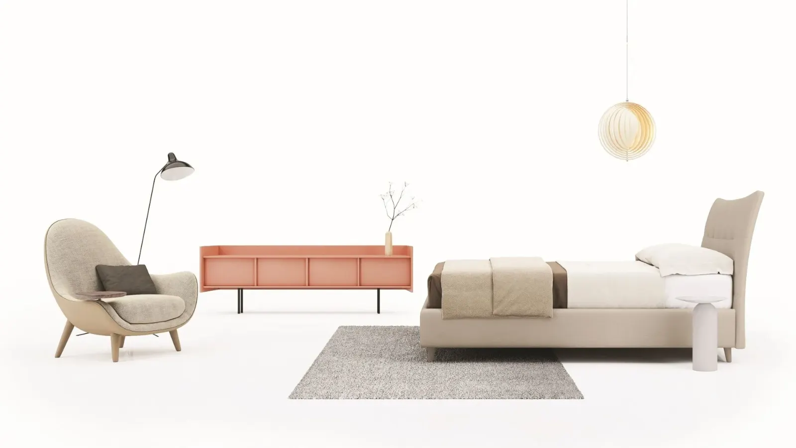 Letto Allison, letto capitonné dalla linea moderna, made in Italy – foto 2