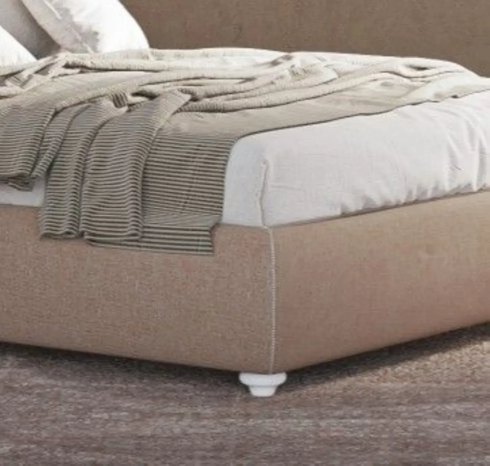 Letto Camilla, letto imbottito con testiera sagomata e box contenitore, made in Italy – foto 4