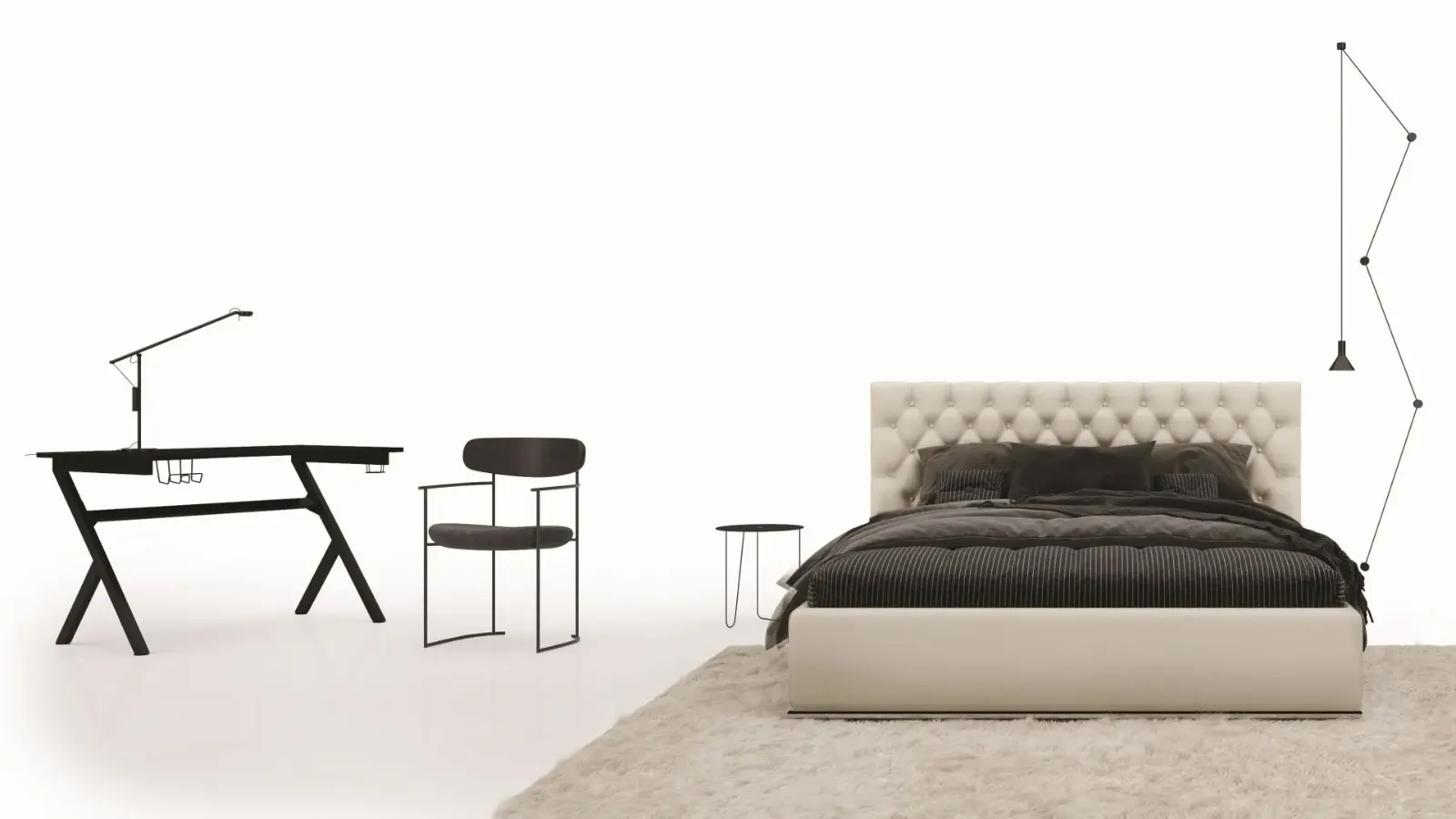 Letto Carlotta, letto capitonné in pelle, made in Italy – foto 2