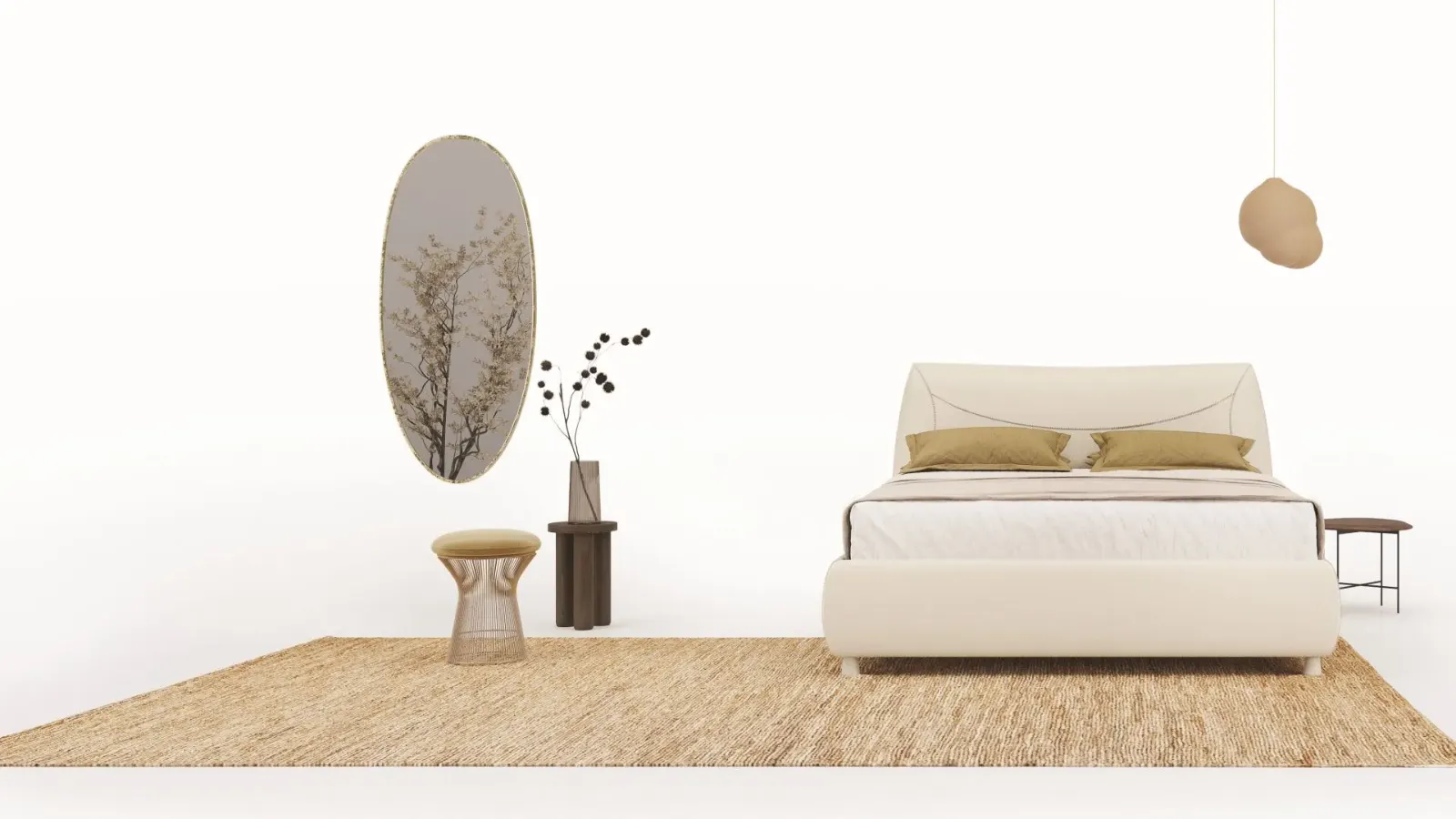 Letto Claire, letto con testiera capitonné e box contenitore, made in Italy – foto 3