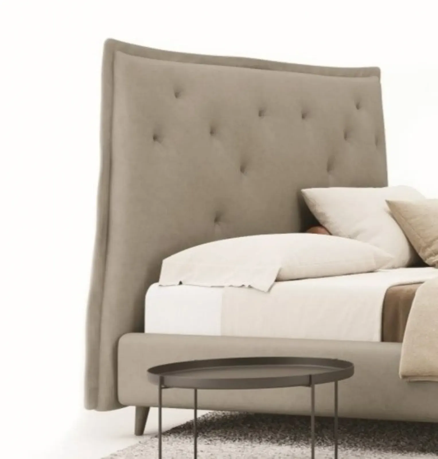 Letto Claire, letto con testiera capitonné e box contenitore, made in Italy – foto 6