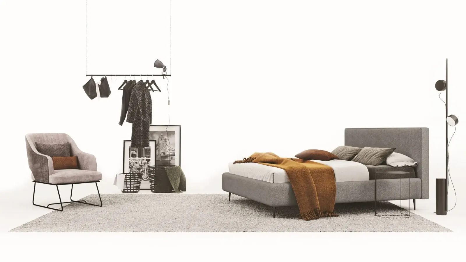 Letto Gaia, letto imbottito con contenitore salvaspazio, made in Italy – foto 2