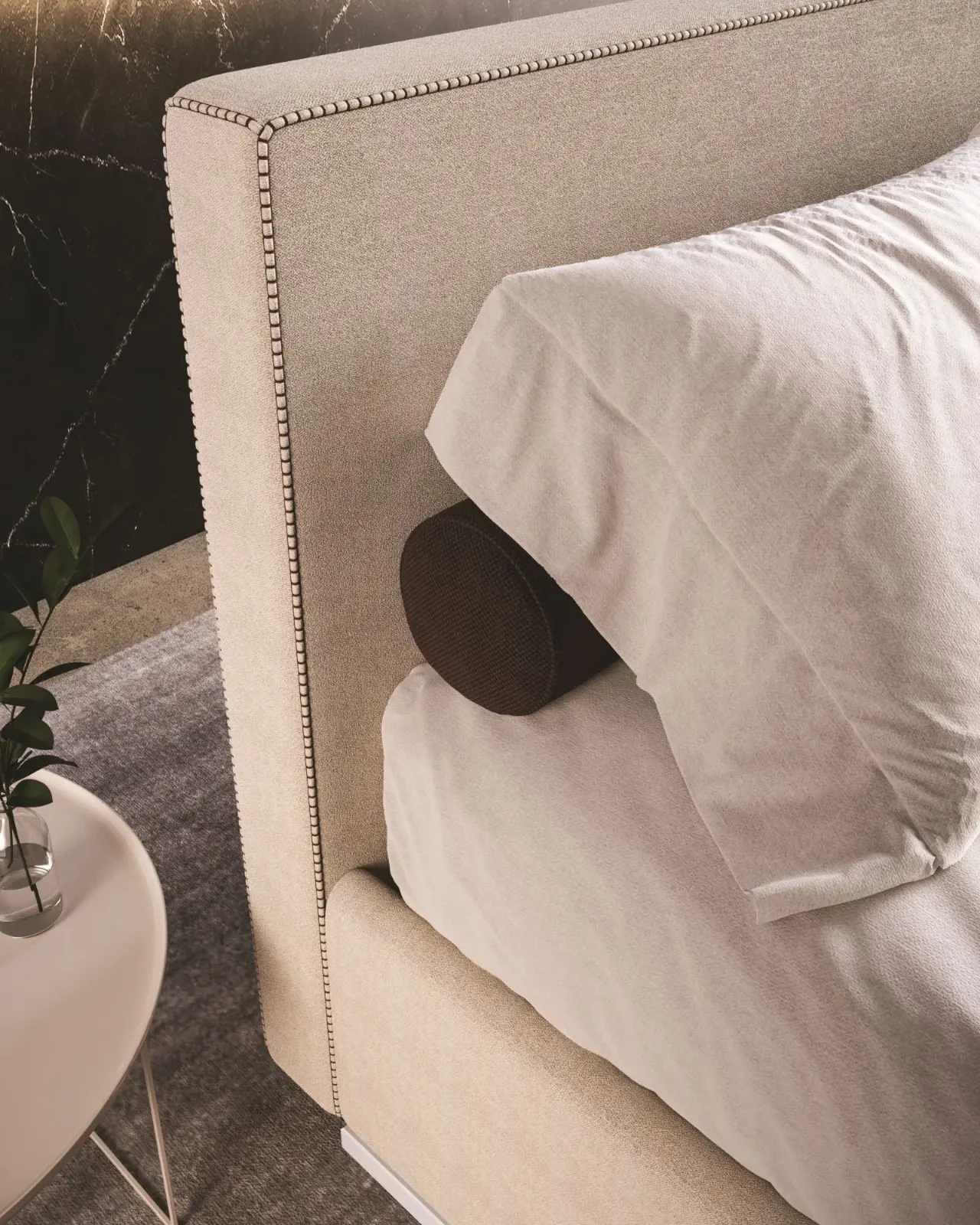 Letto Gaia, letto imbottito con contenitore salvaspazio, made in Italy – foto 3
