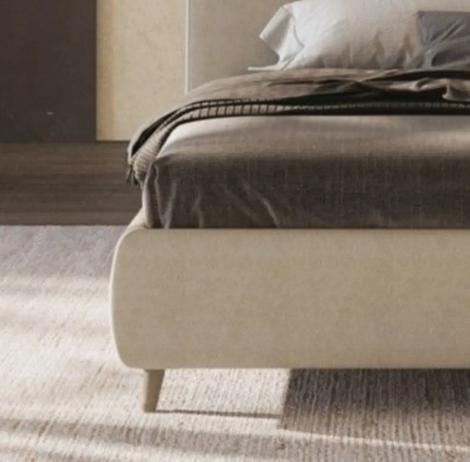 Letto Guendalina, letto imbottito moderno con box contenitore, made in Italy – foto 5