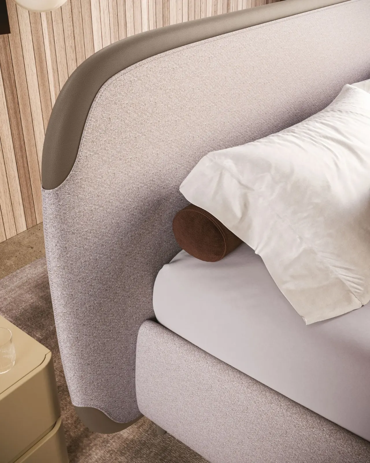 Letto Ines, letto contenitore con testiera imbottita, made in Italy – foto 3