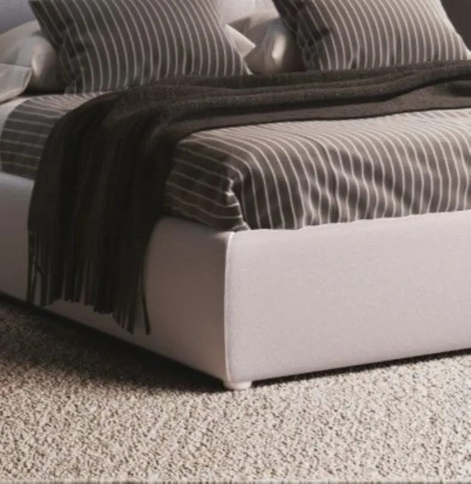Letto Isabelle, letto contenitore con testiera imbottita, made in Italy – foto 5