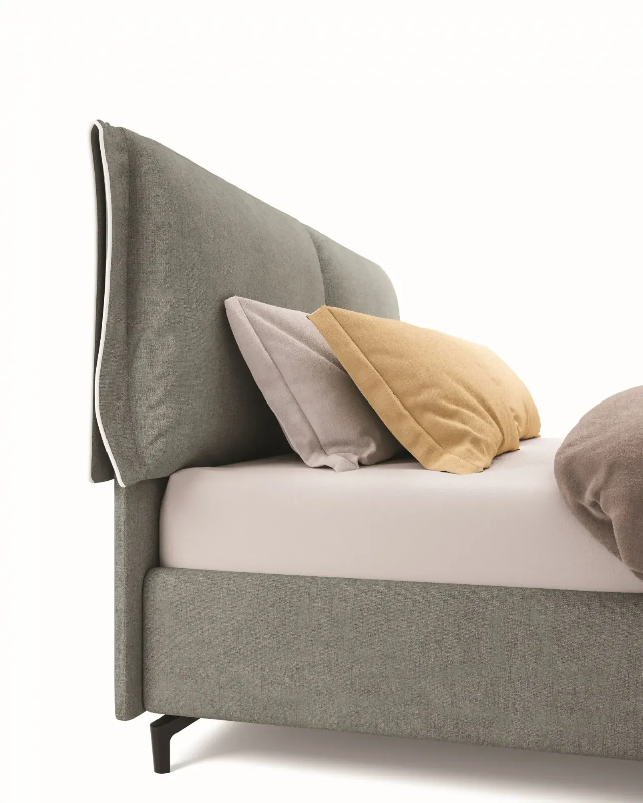 Letto Jaqueline, letto contenitore con testiera imbottita, made in Italy – foto 3