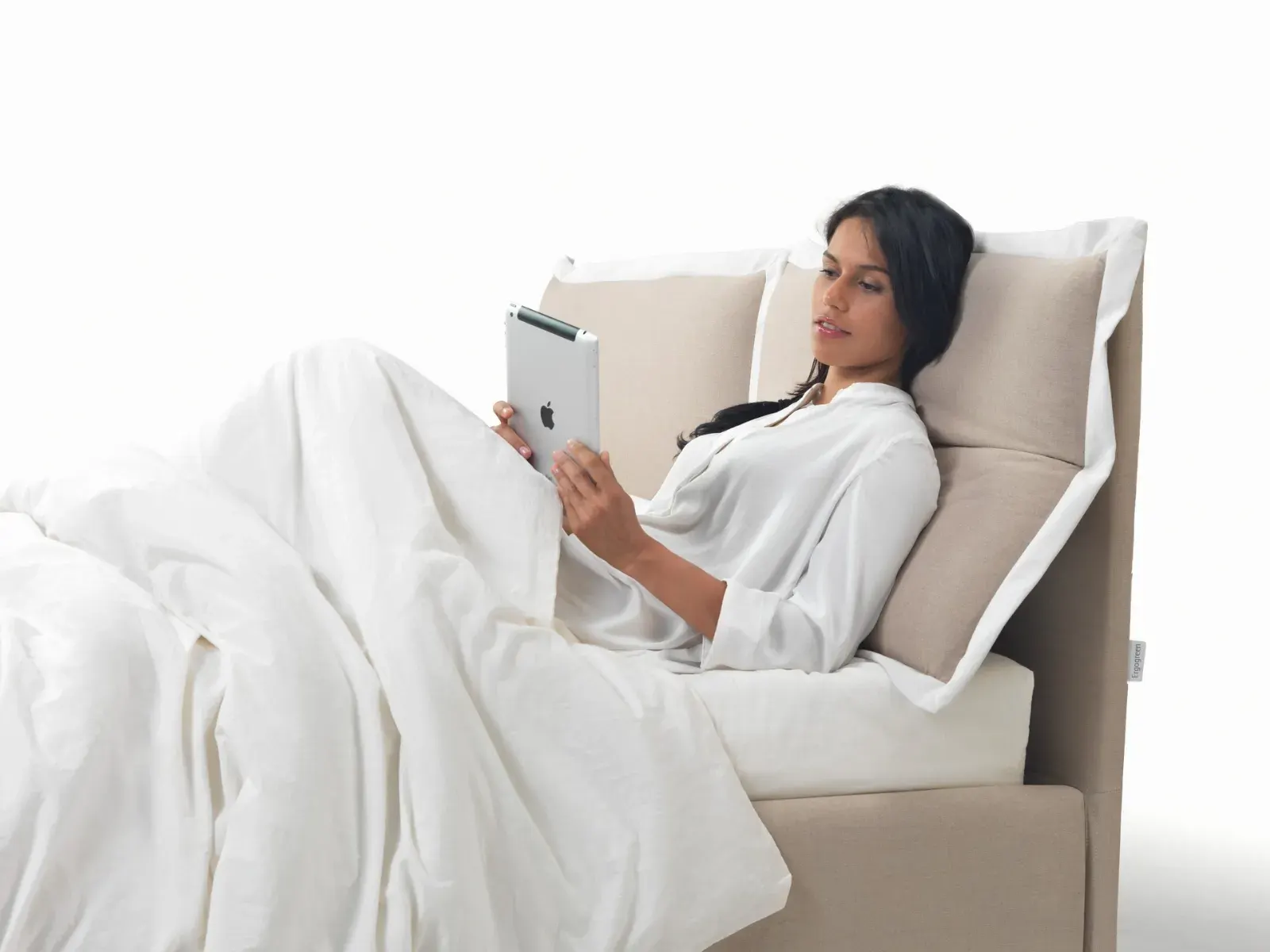 Letto Justine, letto imbottito con contenitore, testiera trapuntata e volant, made in Italy – foto 5
