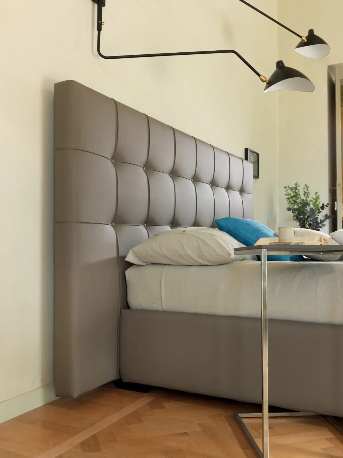 Letto Malika, letto contenitore con testiera capitonné, made in Italy – foto 5