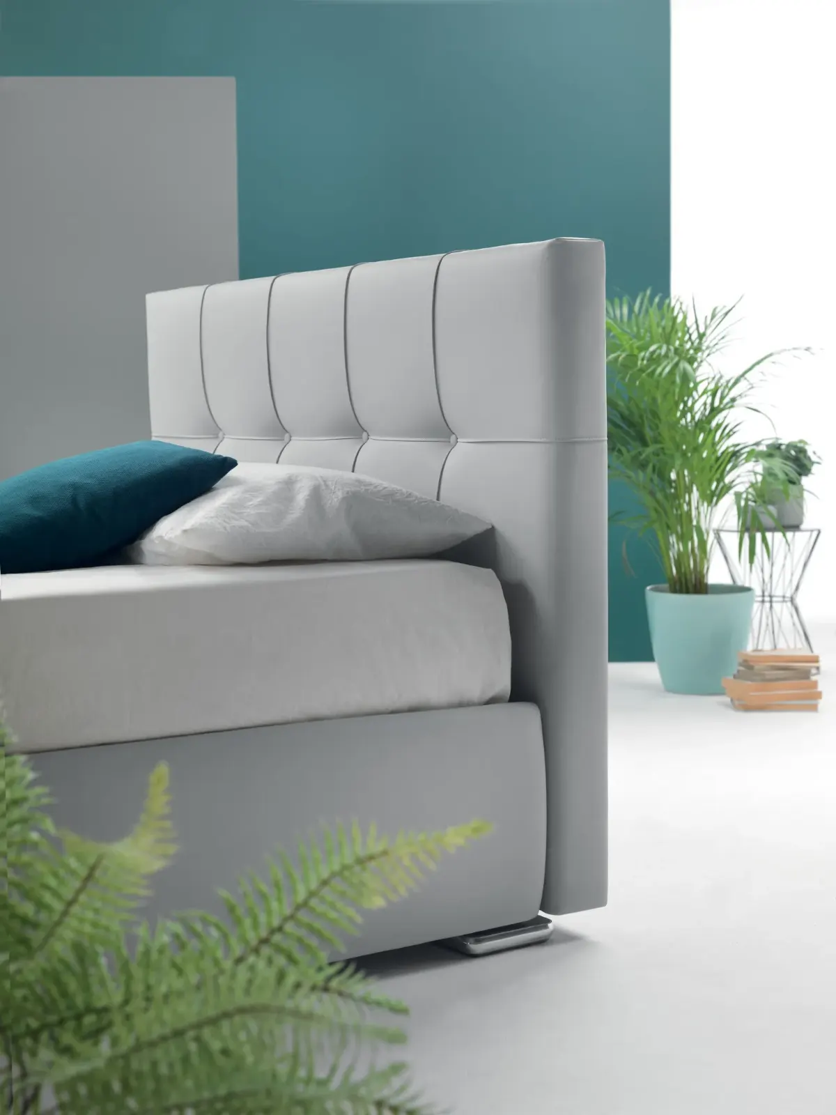 Letto Malika, letto contenitore con testiera capitonné, made in Italy – foto 6
