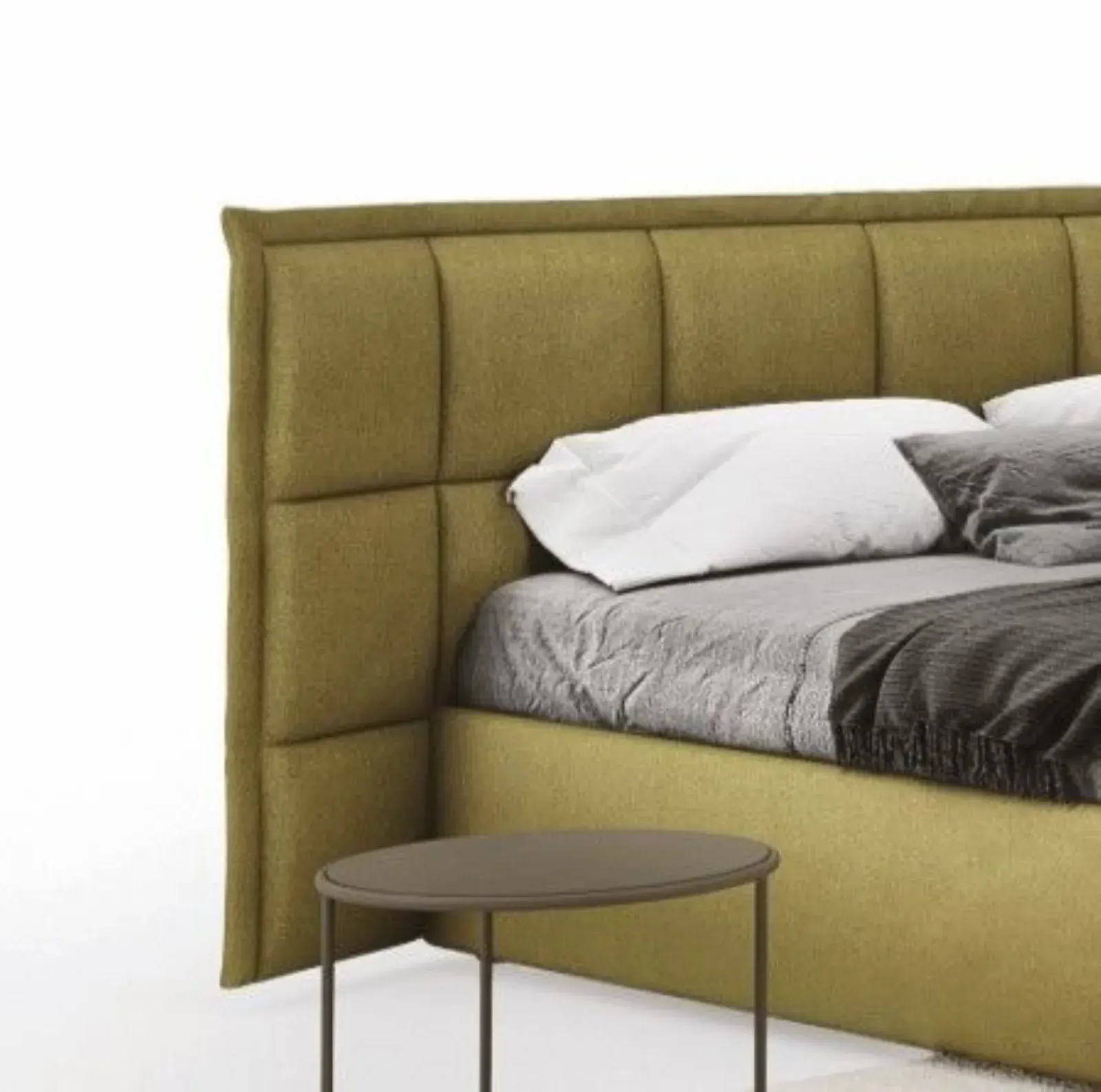 Letto Maya, letto contenitore con testiera trapuntata da terra, made in Italy – foto 5