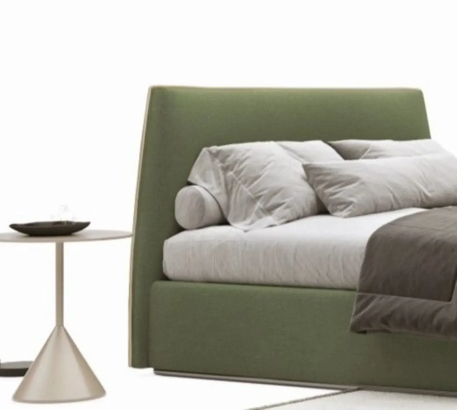 Letto Mia, letto contenitore con testiera imbottita da terra, made in Italy – foto 5